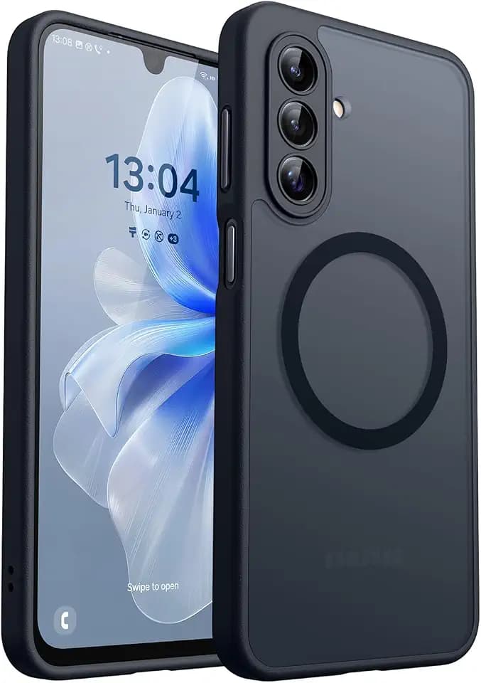 CANSHN Designed for Samsung Galaxy A17-5G Case [Full Camera Protection] [Compatible with Magsafe] Translucent Matte Back Protective Phone Cover, Black