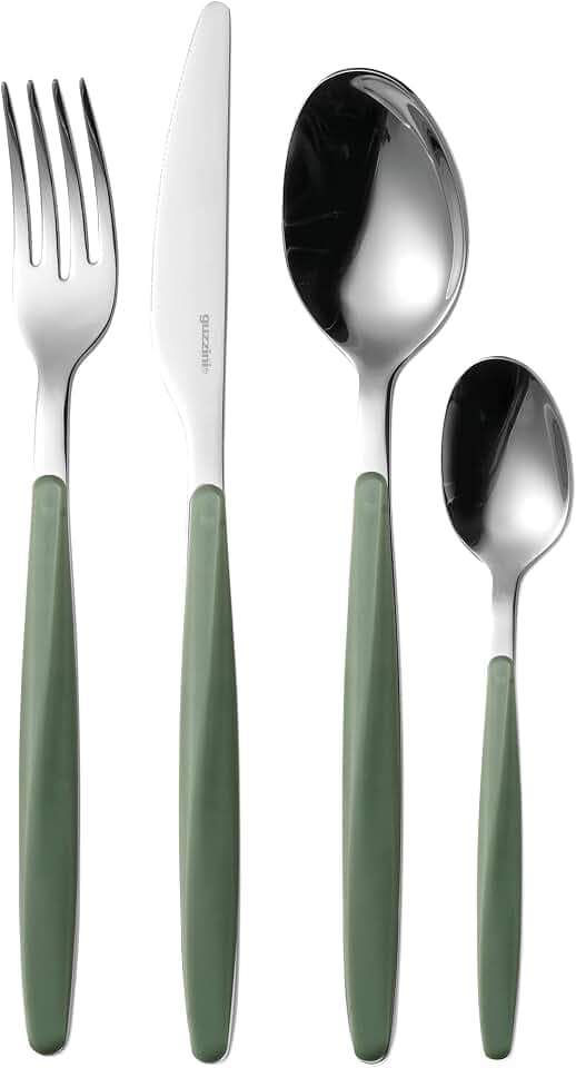 Guzzini - My Fusion, 24-teiliges Besteckset - Olivgrün, 16,8 x 7,5 x h25,5 cm - 110700175