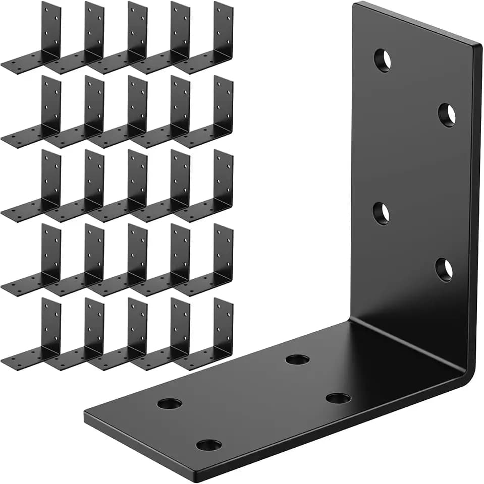 3x3 Inch Black L Shape 90 Degree Corner Support Brackets
