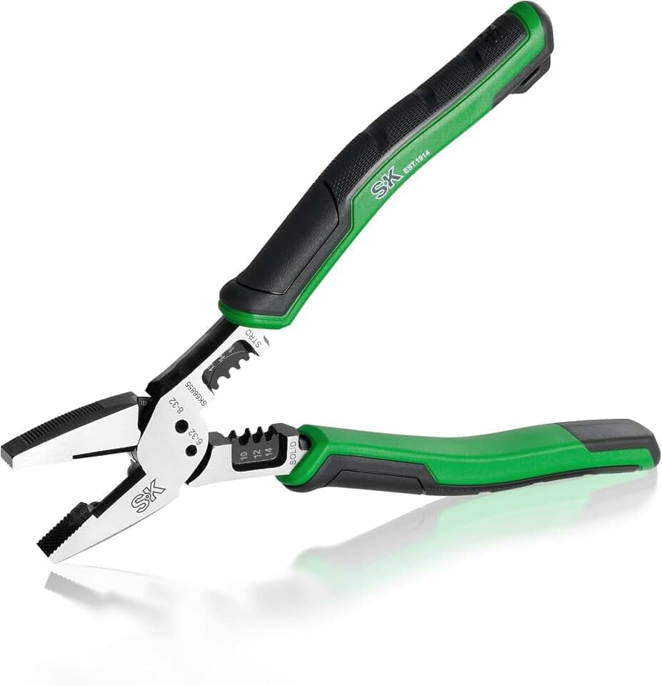SK 8-Inch Multi-Use Linesman Pliers, 6-IN-1, Premium CR-V Steel