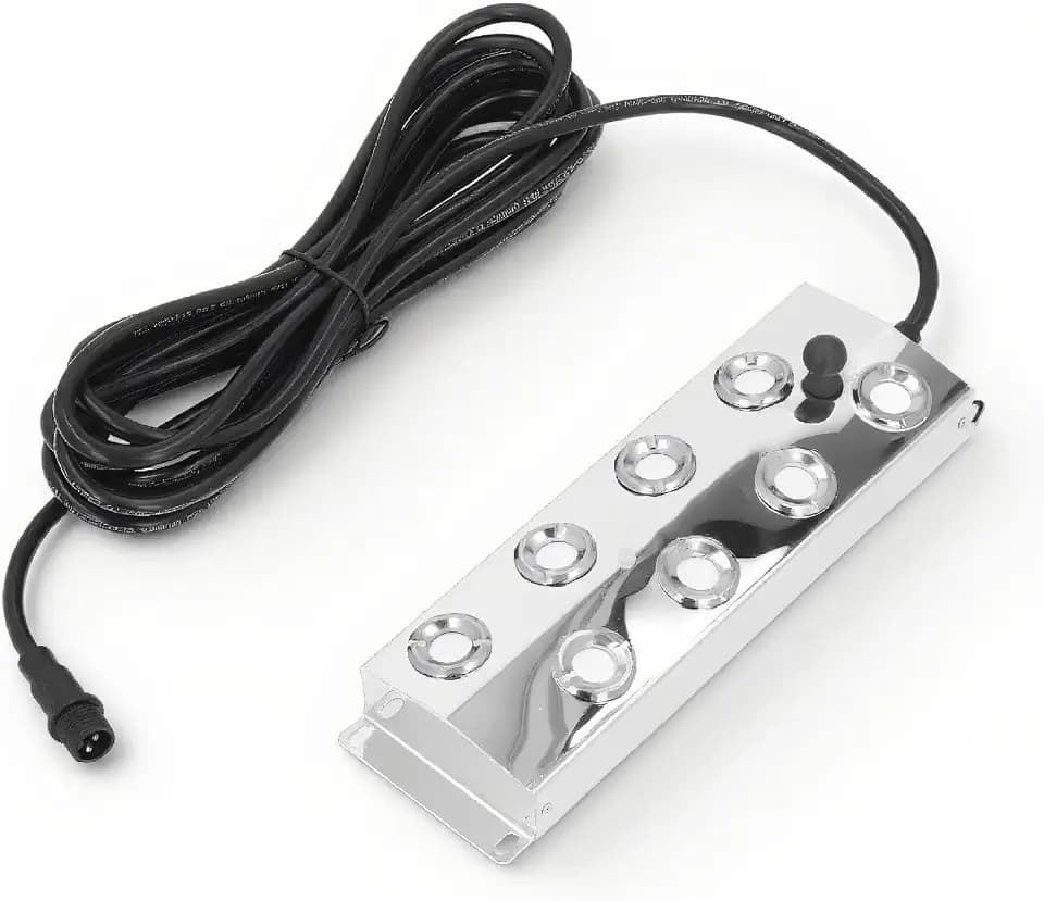 Ultrasonic Mist Maker Fogger 8 Heads 4.5L per Hour, Water Proof 5m 16.4Ft Mist Maker Fogger for Pond Garden Lawn Greenhouse Holiday Vegetable Preservation,Landscape