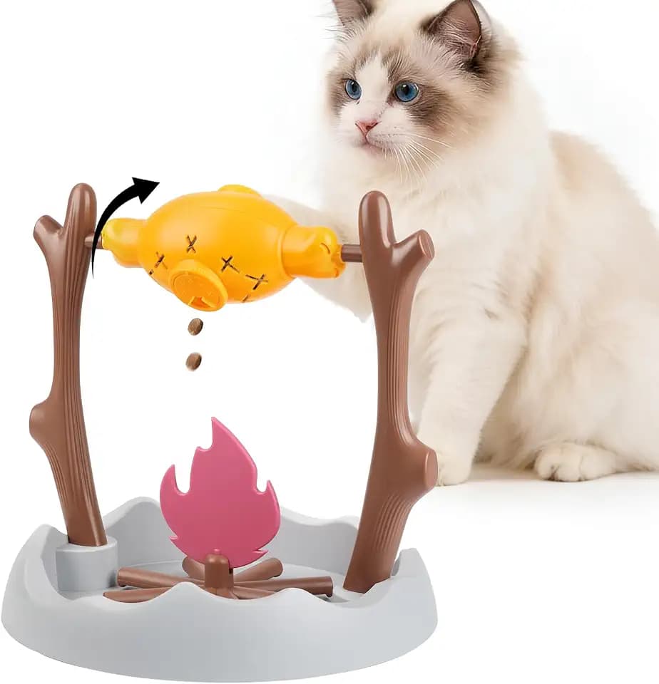 SZEE Cat Treat Dispenser Toy, Foraging Interactive Cat Toy, Puzzle Feeder