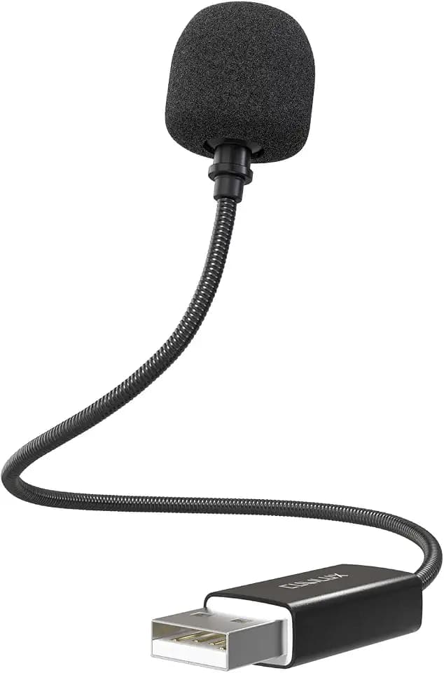 Cubilux USB Microphone for Laptop and Desktop Computer, Plug & Play, External Gooseneck Mini Mic with Flexible Arm Compatible with PC Mac PS5, 1.05 FT