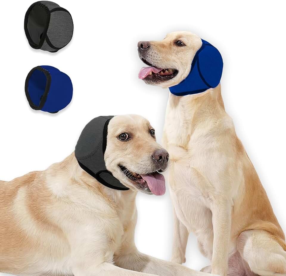 Dog Ear Cover & No Shake Ear Wraps for Hematoma,Bathing,Grooming