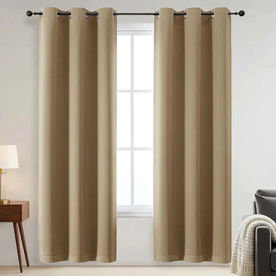 Blackout Curtains for Bedroom - Luxury Grommet Thermal Blackout Curtains, Thick Drapes Light Blocking Energy Saving, 2 Panels, Taupe, 2x40Wx78L Inches