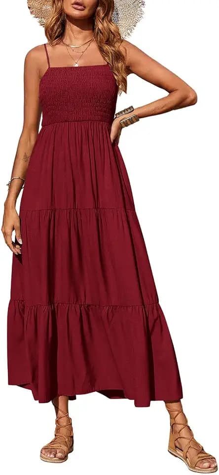 PRETTYGARDEN Women's Summer Maxi Dress 2026 Spaghetti Strap Sundresses