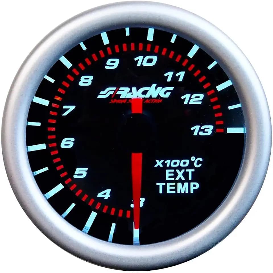 Simoni Racing GT/A Elektrische Abgastemperaturanzeige – Mit integriertem Sensor, Black