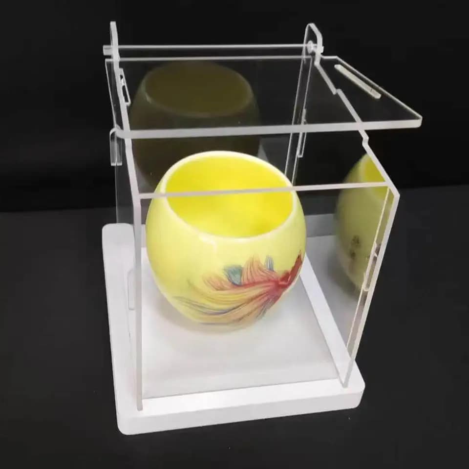 Clear Acryl Display Case-Assemble ,Top Cove Openable Tür, Verdickte Basis, Staubschutz Showcase für Action Figuren Spielzeug Collectibles (20x20x30cm/8x8x12in)
