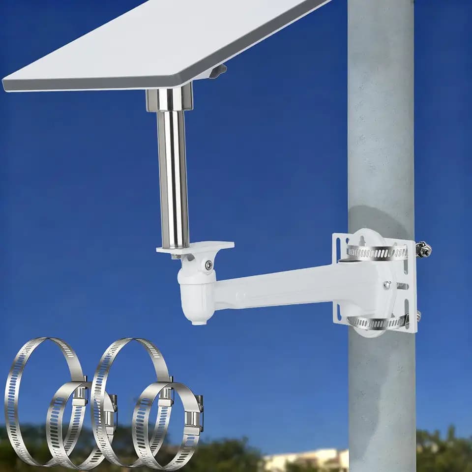 Compatible Starlink Mini Wall and Pole Clamp Mount Kit, Starlink Mini Compatible Accessory Bracket Holder Stand, Aluminum Alloy Bracket with 304 Stainless Steel Pipe for Outdoor
