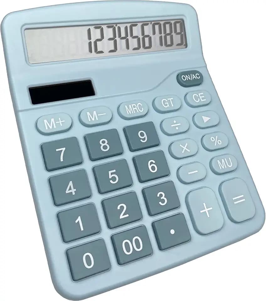 Gvolatee Taschenrechner, Tischrechner mit 12-Stelligem LCD-Display, Blau