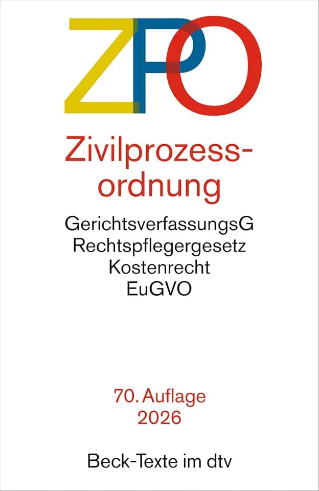 Zivilprozessordnung: mit Einführungsgesetz, Unterlassungsklagengesetz, Schuldnerverzeichnisführungsverordnung, Gerichtsverfassungsgesetz mit ... Gerichtskostengesetz (Beck-Texte im dtv)