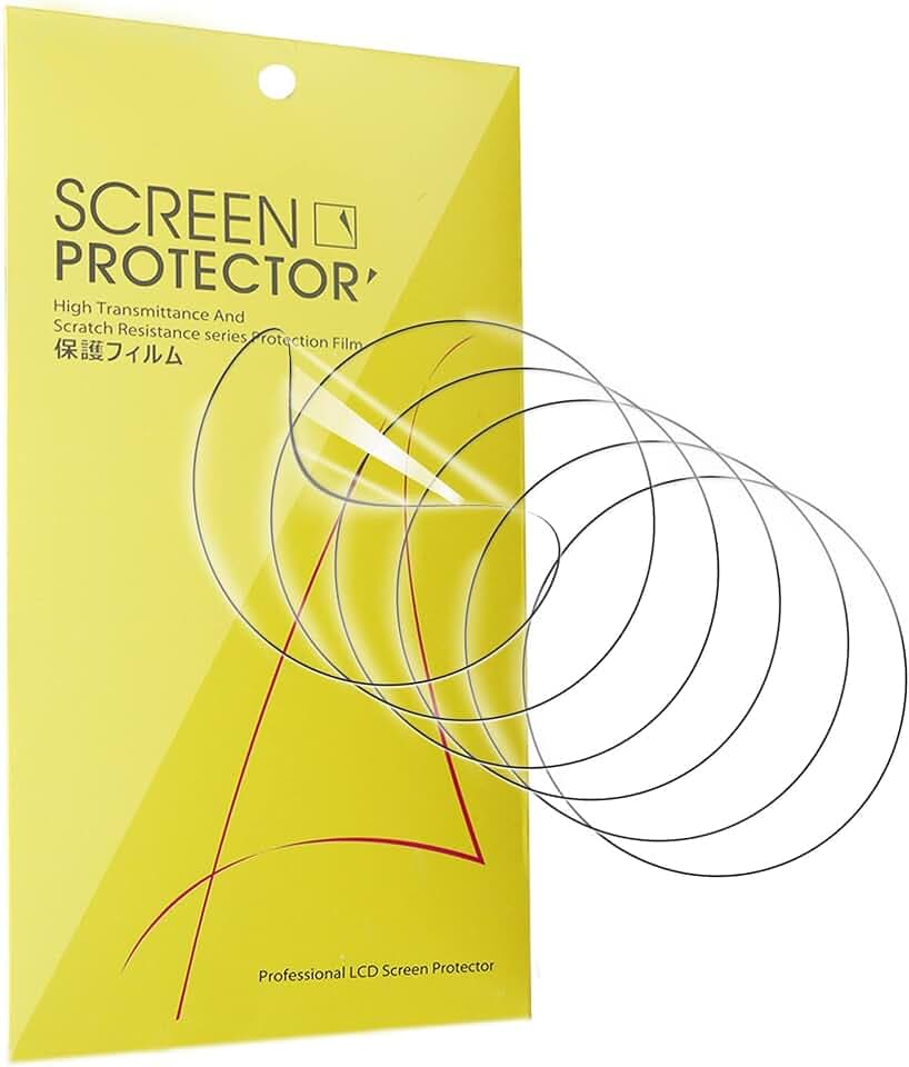 Lamshaw Universal Round Watch Screen Protector, [6 Pack] Full Coverage TPU Clear Film Anti-Scratch, Anti-Fingerprint, Bubble Free (35mm Diameter)