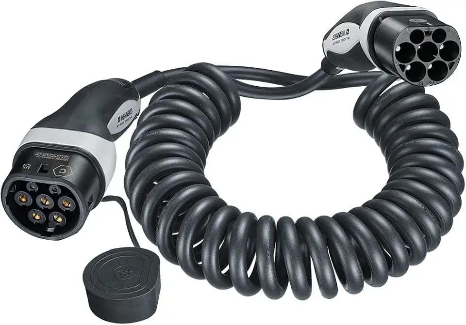 Mennekes E-Auto Ladekabel 4,0 m spiralisiert, kurz, Mode 3 Typ 2 20 A 3PH