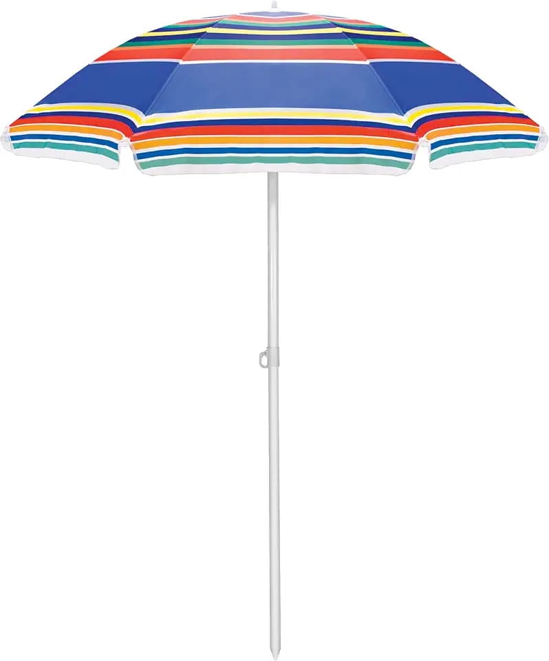 ONIVA - a Picnic Time brand 5 Ft. Portable Beach Umbrella, Lightweight Sun Shade Umbrella with Adjustable Tilt and UV Sun Protection