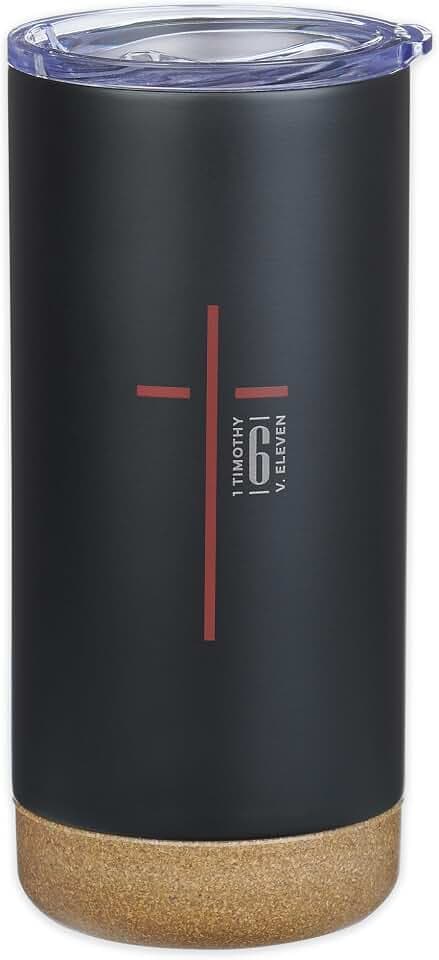 Christian Art Gifts 16 oz. Black & Red Cross Man of God Travel Tumbler