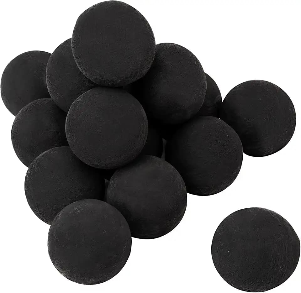 Skyflame Ceramic Fire Pit Balls, Set of 15 Round Fire Stones Set