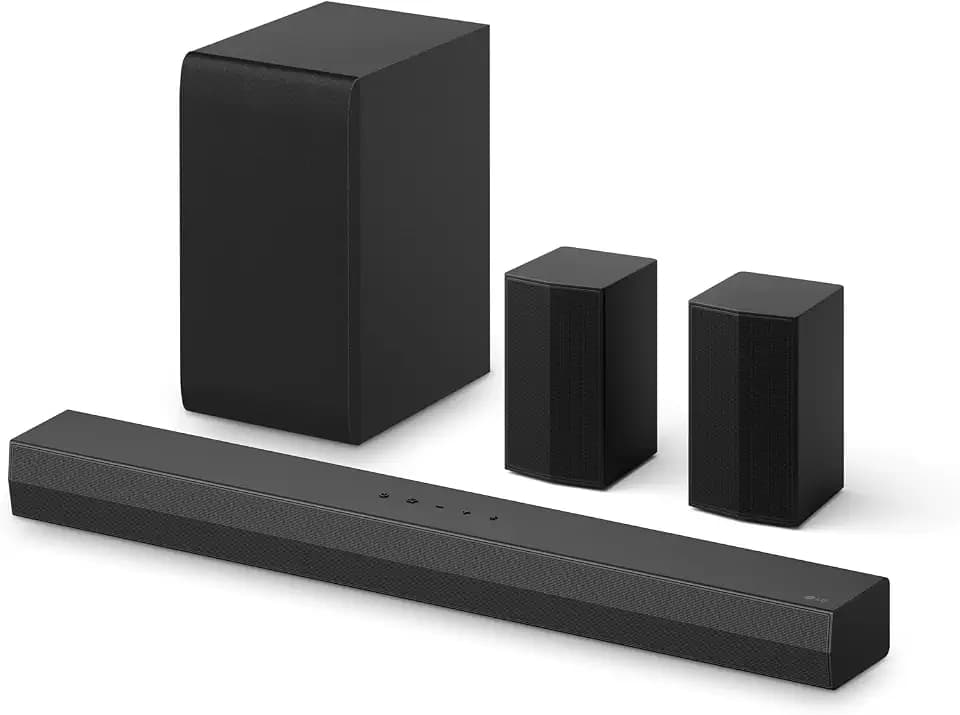 LG S40TR 4.1 ch. Home Theater Soundbar with Rear Surround Speakers and Wireless Subwoofer, Wow Interface, Dolby Audio, AI Sound Pro, Amazon Exclusive - Black