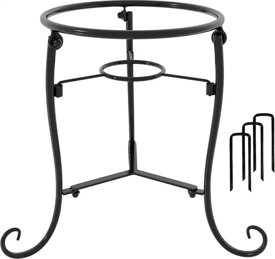 10" Tall Gazing Ball Stand for 8-10 inch Balls, Black Metal Gazing Globe Display Holder Stands for Outdoor Garden Clearance, 8" L x 8" W x 10" H