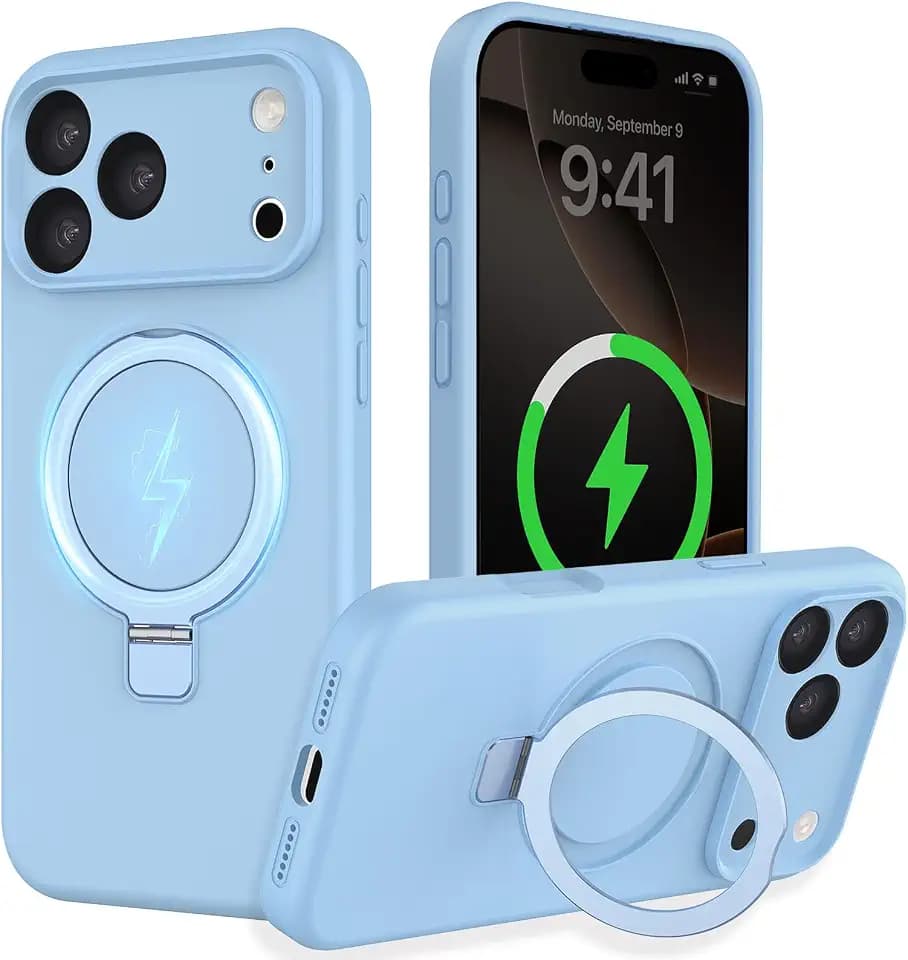 IYH Magnetic Case for iPhone 17 Pro/18 Pro 6.3" with Stand,Light Blue