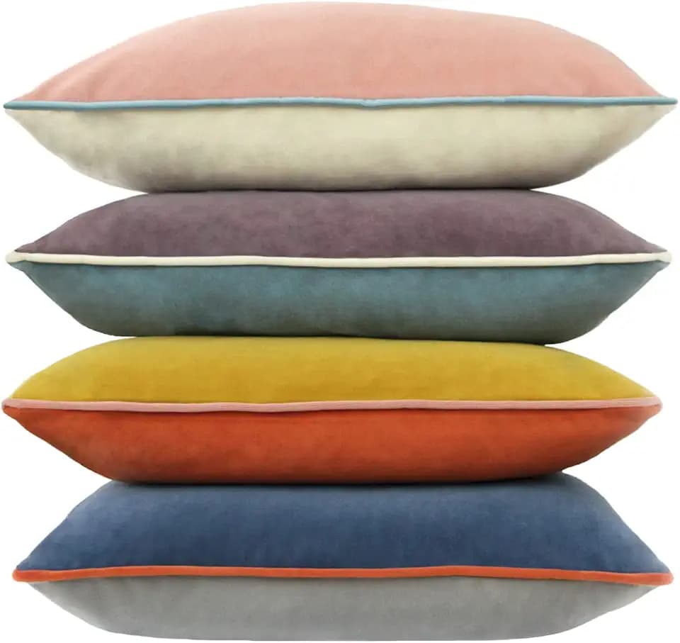 Samt-Kissenbezüge, 55,9 x 55,9 cm, 4 Stück, dekorative quadratische Kissenbezüge für Sofa, Schlafzimmer, Couch, 55 x 55 cm