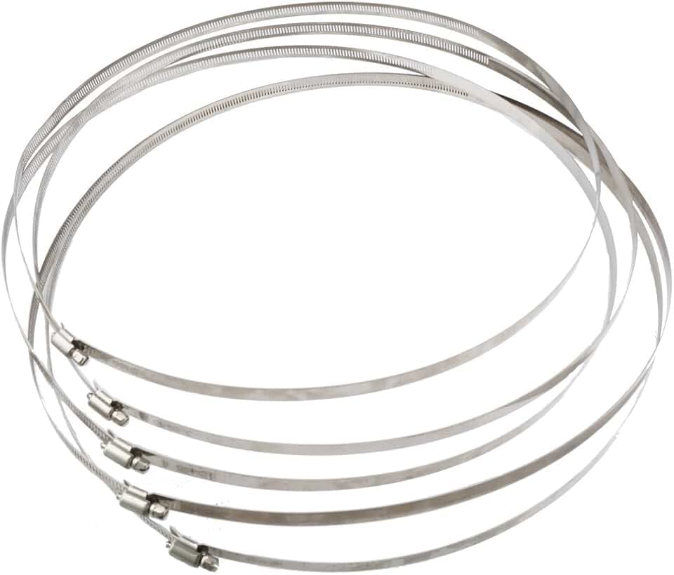 Schlauchschellen aus Edelstahl, 400 mm, verstellbar, für Inline-Rohrventilator, Hydrokultur, 5 Stück