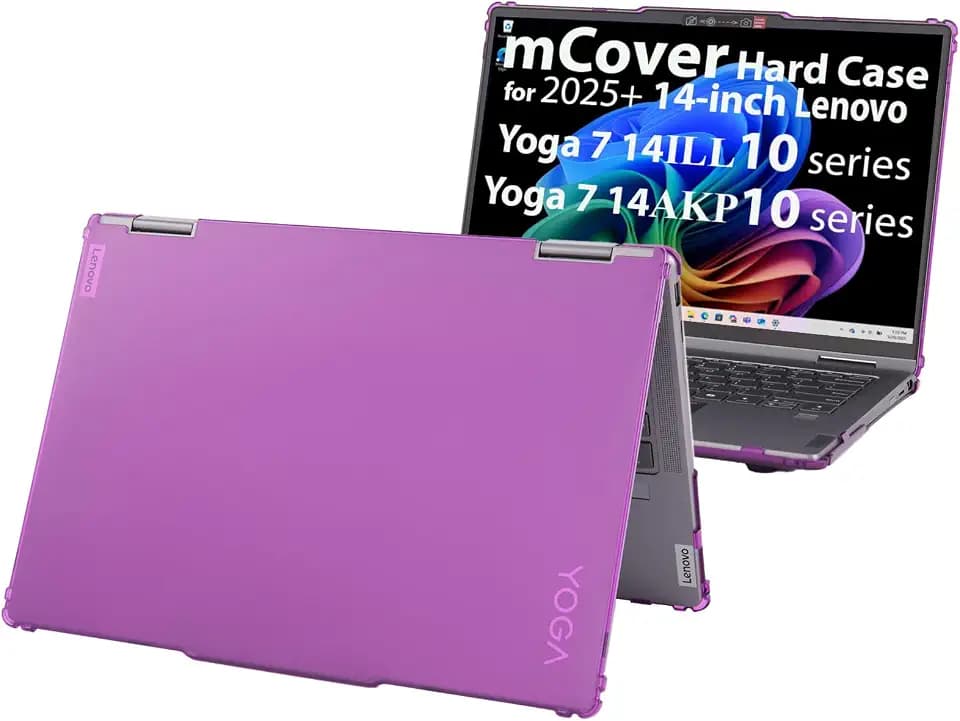 mCover case ONLY Compatible for 2025~2026 14-inch Lenovo Yoga 7 2-in-1 14ILL10 | 14AKP10 | 14IPH11 | 14AGP11 Windows Notebook PC (NOT Fitting Any Other Models) (Purple)