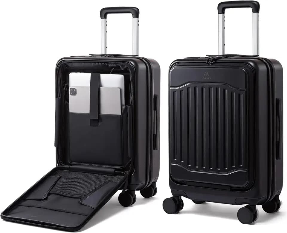 LOVEVOOK Carry on Luggage, PC Hard Shell Suitcases with wheels, 20-Inch Carry On Luggage with USB Port, Lightweight 6.9lb, Fits 15.6", 45L Capacity for Travel & Business（1PC）