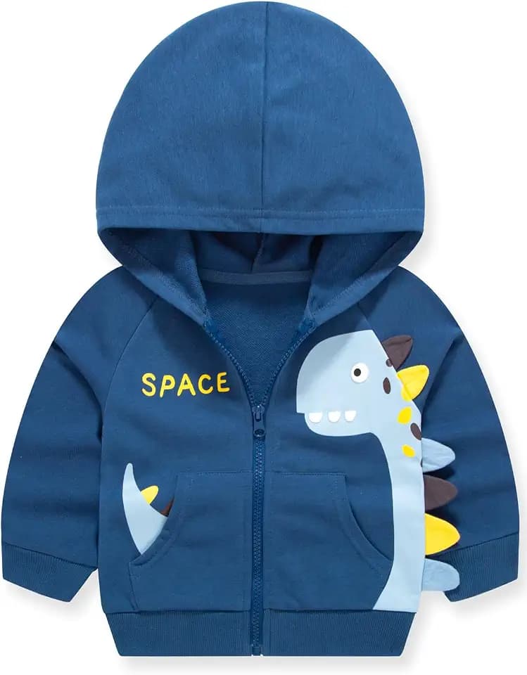 Alleen Jungen Sweatjacke Hoodie Langarm Baumwolle Kinder Pullover Dino Kapuzenpullover Jacke mit Kapuze und Reißverschluss