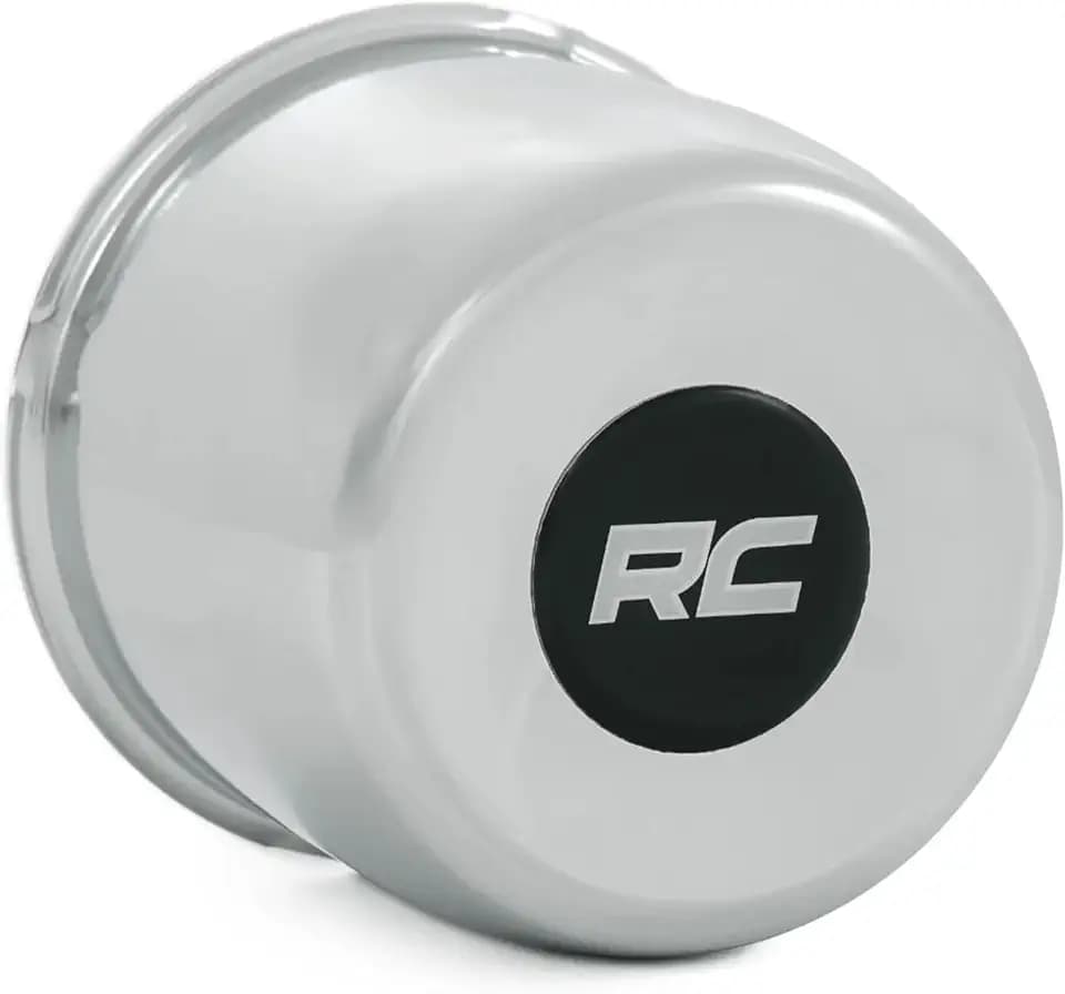 Rough Country Chrome Center Cap for Steel Wheels - 3.30" Bore Size, Closed Push-Through Design, Wide Compatibility