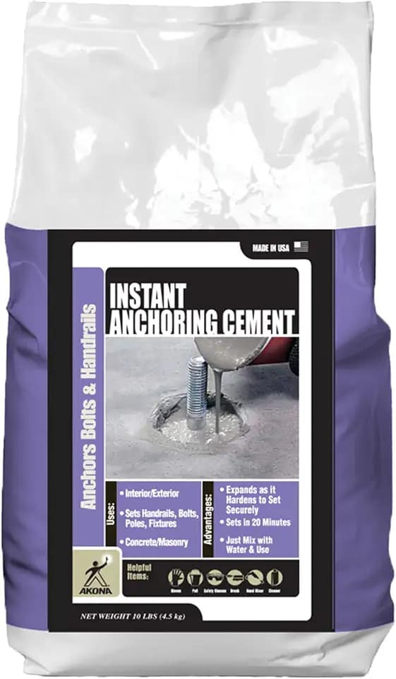 Instant Anchoring Cement, 10 Pound Bag, Quick Setting, Anchoring Mix