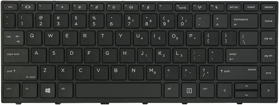 Replacement US Keyboard for HP Probook 430 G5 / 440 G5 / 445 G5/ 640 G4 / 645 G4 / 640 G5 Laptop (No Backlight, Back)