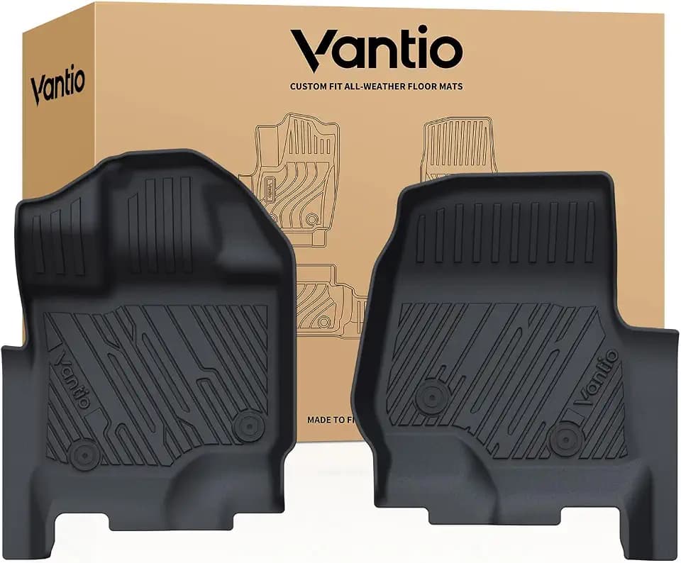 Floor Mats for Ford F150 2015-2026 | F-150 Lightning 2022-2025 Super Crew Carpet Floor All Weather Protector TPE Truck Liners- 1st Row, 2pcs Black
