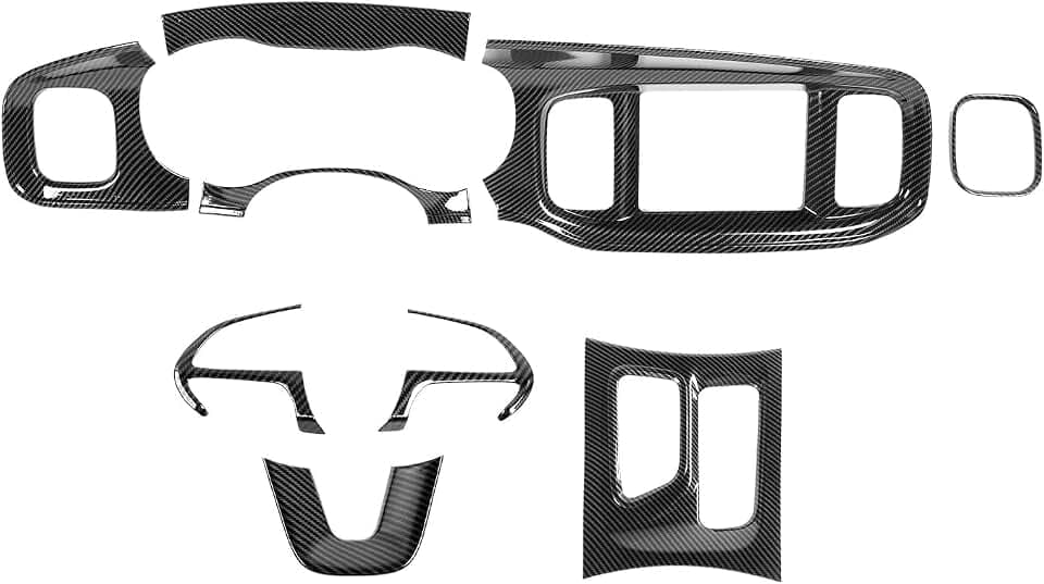 9Pcs Interior Trim Kit Cover Fit for Dodge Charger 2015-2026+, Dashboard Cover Gear Shift Pane Cover(Carbon Fiber)
