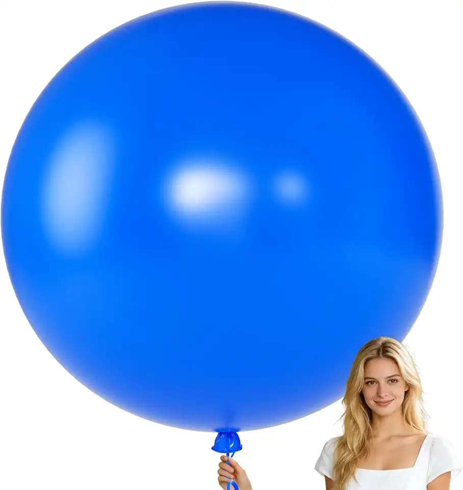 KALOR 36 Inch Giant Dark Blue Balloons, 6 Pack Large Round Dark Blue Latex Balloons for Anniversary, Birthday, Christmas, Wedding, Baby Shower Party Decorations