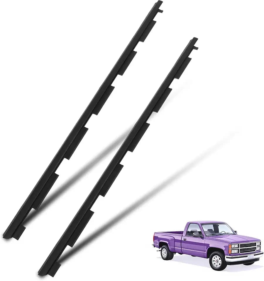 Car Outer Door Window Molding Trim Weatherstrip Window Seal Compatible with 1988-2000 for Chevrolet C1500 for GMC C2500, Replace 15991405,15991406