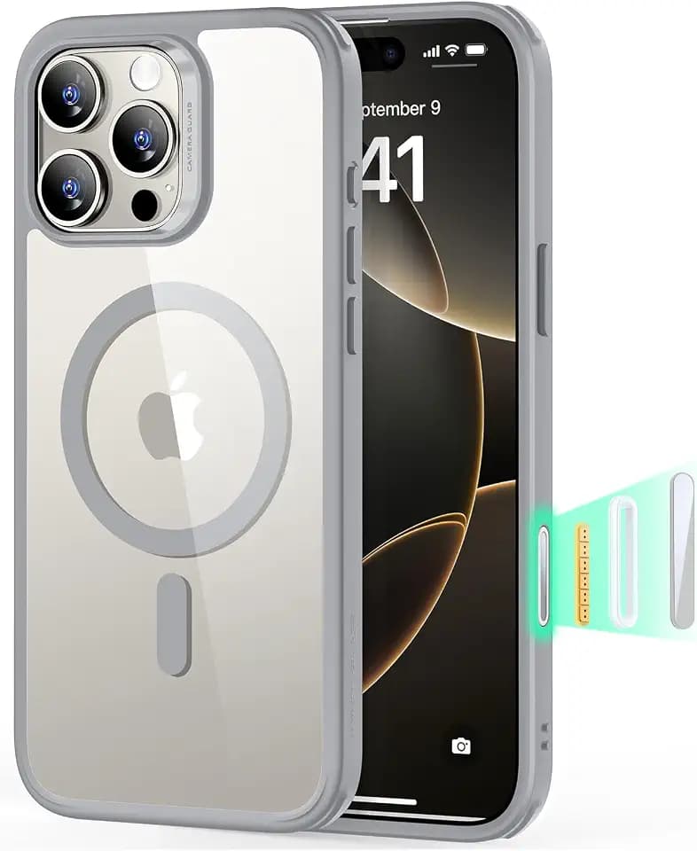 ESR Classic Hybrid for iPhone 16 Pro Max Case, Clear Gray