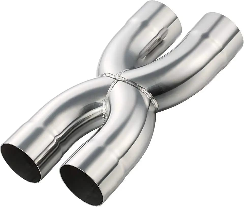 LCGP Universal 2.5" In/Out Crossover X Pipe 12" Length Stainless Steel Exhaust Pipe
