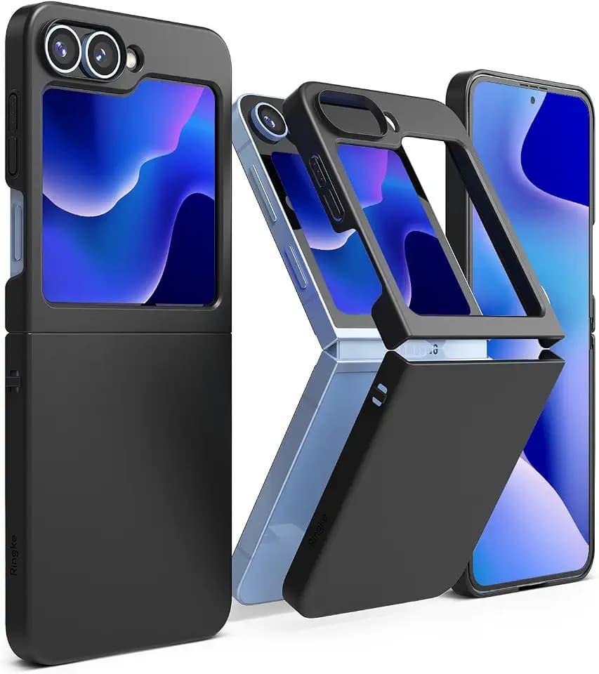 Ringke Slim [Anti-Gelb] für Samsung Galaxy Z Flip 7 FE / 6 Hülle, Anti-Fingerabdruck Dünn Hart PC Perfekte Passform Handyhülle - Black