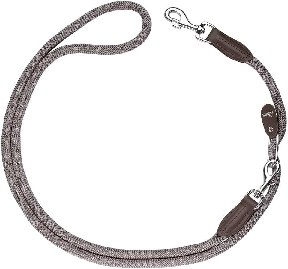 HUNTER Vario-Hundeleine FREESTYLE, Farbe: grau, stufenlos verstellbare Länge, robustes & griffiges Tau, wetterfest & pflegeleicht, perfekt für Alltag & Training, Größe: 10/260