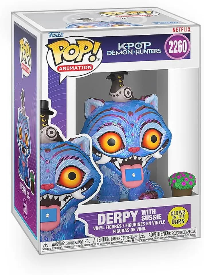 Funko Pop! Animation: Kpop Demon Hunters - Derpy with Sussie (Glows in the Dark) Vinyl Figure Collectibles Bundled with Box Protector