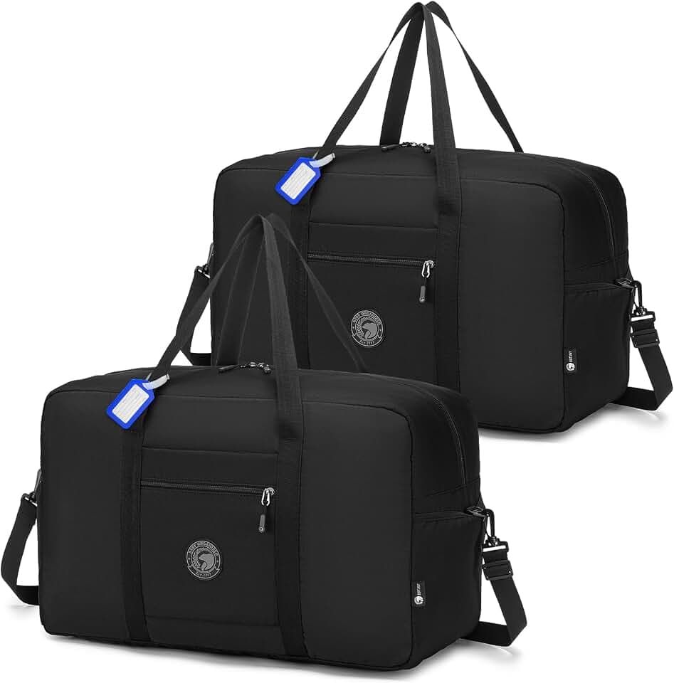 2Pack Carry On Luggage 22x14x9 Airline Approved,Lightweight Duffle Bag for Travel, Waterproof Weekender Overnight Bags for Traveling Airplane for Women and Men 40L