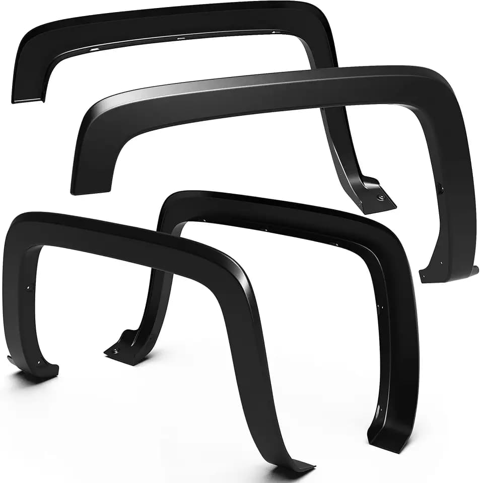 Tyger Auto Fender Flare Compatible with 2014-2018 Chevy Silverado 1500; 2015-2019 2500 3500HD 6.5' & 8' Bed, Fine-Textured Black Paintable Factory Style 6pc | TG-FF6C4368