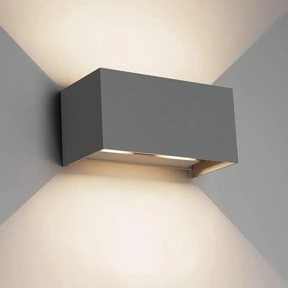 Klighten 24W Außenlampe Außenwandleuchte,4000K Warmweiß,Dunkelgrau