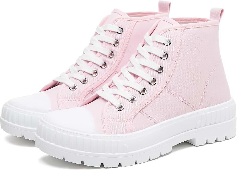 Rominz Women's High Top Platform Sneakers Canvas Shoes