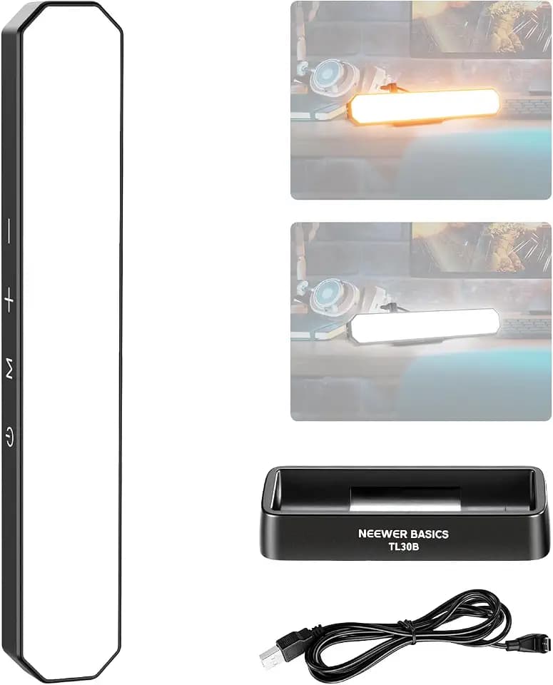 NEEWER Basics LED Kinn Fotolicht CRI95, 6W, zweifarbig, tragbares Tisch Selfie Licht, USB betrieben, für TikTok Streaming, Laptop Videokonferenzen, Stativaufnahmen, Reisen, Makeup, TL30B