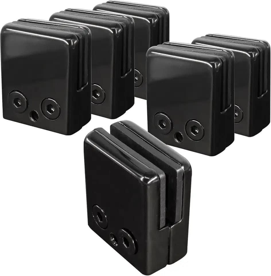 Glasklemme Schwarz 8-10 mm Glashalter Edelstahl 6 Stück