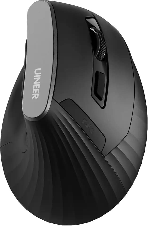 Uineer Vertical Ergonomic Mouse, Tri-Mode Wireless, 12-Month Battery Life