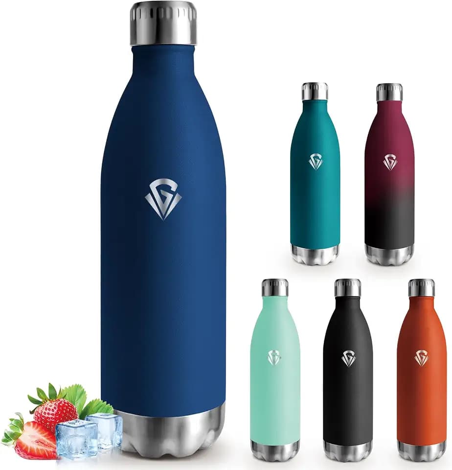Trinkflasche Edelstahl- 750ml- Thermosflasche, Trinkflasche Auslaufsicher, Kann mit Dir Tragen, Wasserflasche Metall, Wasserflasche Doppelwandig, für Camping, Wandern, Sport