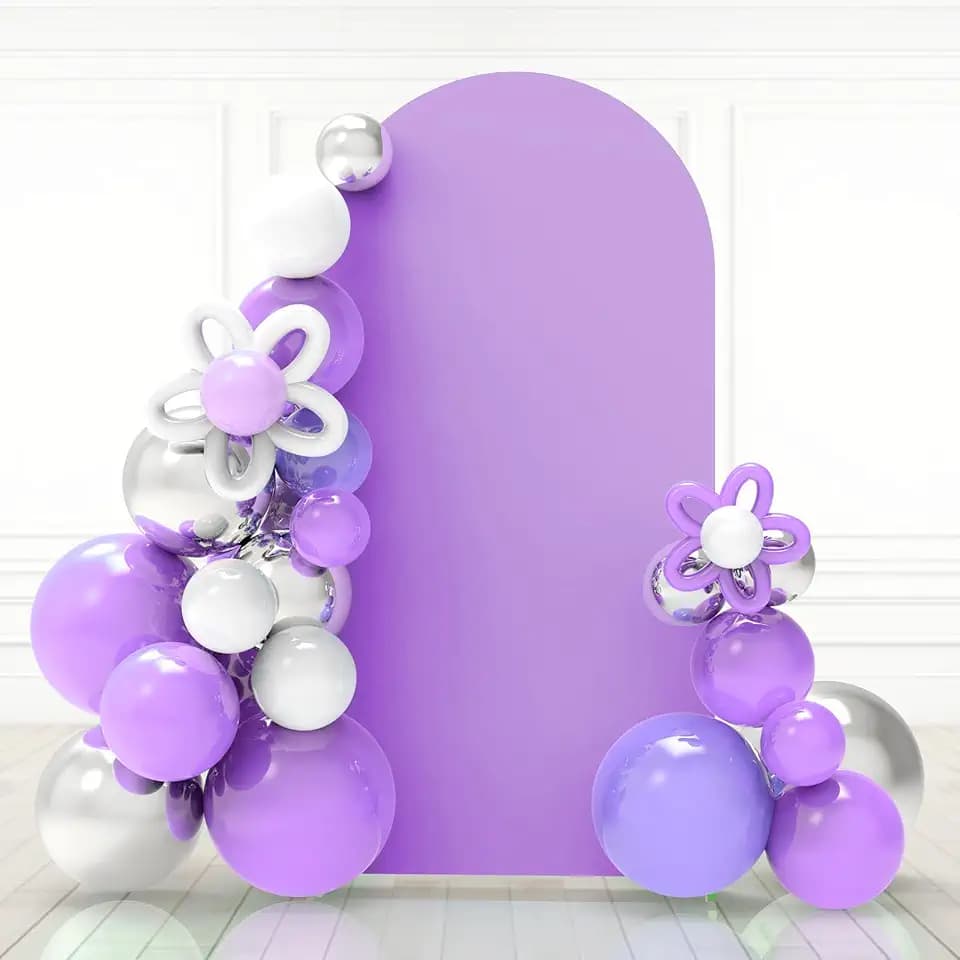 Babenest 5Ft Purple Wedding Arch Backdrop Cover for Party Deco
