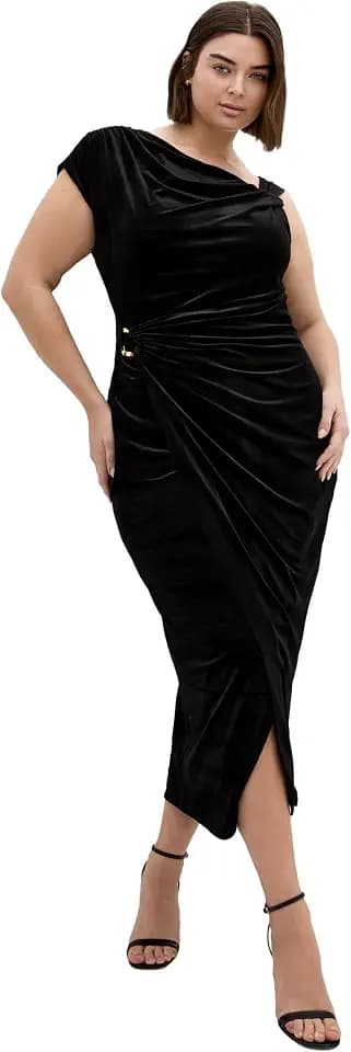City Chic Women's Plus Size Dress - Vivi Velour Midi